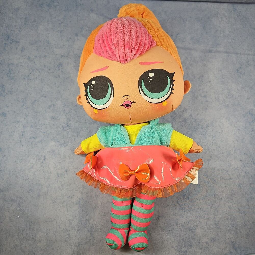 LOL Surprise Neon QT Huggable Soft Plush Doll Big Eyes 16”